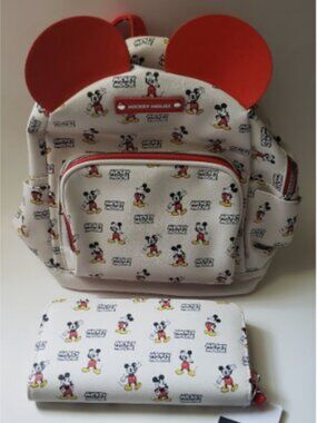 NWT Disney Mickey Mouse Mini Backpack & Matching Wallet Set